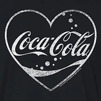 Coca-Cola Heart Cropped Tee Womens Crew Neck Short Sleeve Regular Fit Juniors Graphic T-Shirt