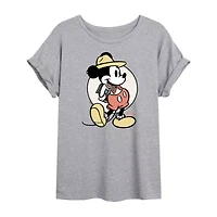 Disney Wildreness Mickey Tee Womens Crew Neck Short Sleeve Oversized and Friends Mouse Juniors Graphic T-Shirt