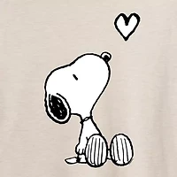 Peanuts Snoopy Heart Tee Womens Crew Neck Short Sleeve Oversized Juniors Graphic T-Shirt