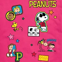 Peanuts Patch Tee Womens Crew Neck Short Sleeve Regular Fit Snoopy Juniors Graphic T-Shirt