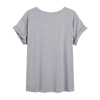 Peanuts Snoopy Flag Heart Tee Womens Crew Neck Short Sleeve Oversized Juniors Graphic T-Shirt