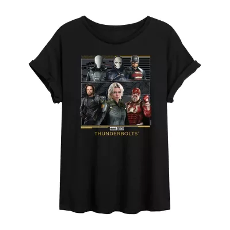 Marvel Thunderbolts Tee Womens Crew Neck Short Sleeve Oversized Juniors Graphic T-Shirt