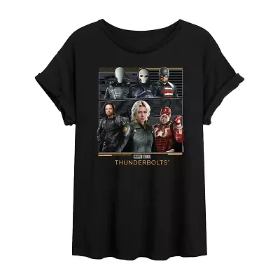 Marvel Thunderbolts Tee Womens Crew Neck Short Sleeve Oversized Juniors Graphic T-Shirt