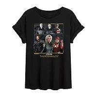 Marvel Thunderbolts Tee Womens Crew Neck Short Sleeve Oversized Juniors Graphic T-Shirt
