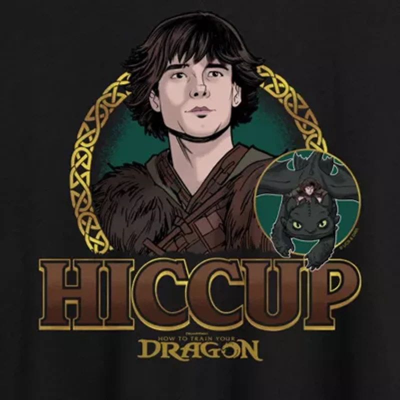 How To Train Your Dragon Hiccup Tee Womens Crew Neck Short Sleeve Oversized Juniors Graphic T-Shirt