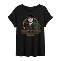 How To Train Your Dragon Hiccup Tee Womens Crew Neck Short Sleeve Oversized Juniors Graphic T-Shirt
