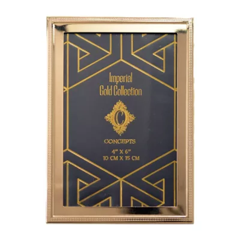 Concepts In Time 4x6 Fine Bead Gold 1-Opening Tabletop Frame