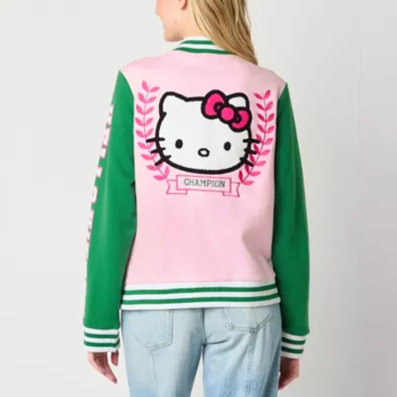 Hello Kitty And Friends Varsity Bomber Fleece Jacket Womens Midweight Juniors