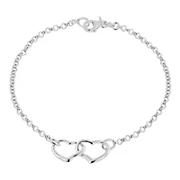 Sterling Silver Double Heart Bracelet