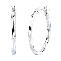 Sterling Silver Twisted Hoop Earrings