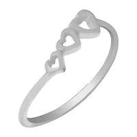 Itsy Bitsy Womens Sterling Silver Heart Hypoallergenic Delicate Cocktail Ring
