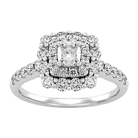 Womens 1 1/2 CT. T.W. Genuine White Diamond 14K White Gold Engagement Ring