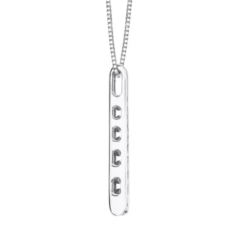 5- Stone Ladder Sirena Womens 1/2 CT. T.W. Natural White Diamond 14K Gold Pendant Necklace