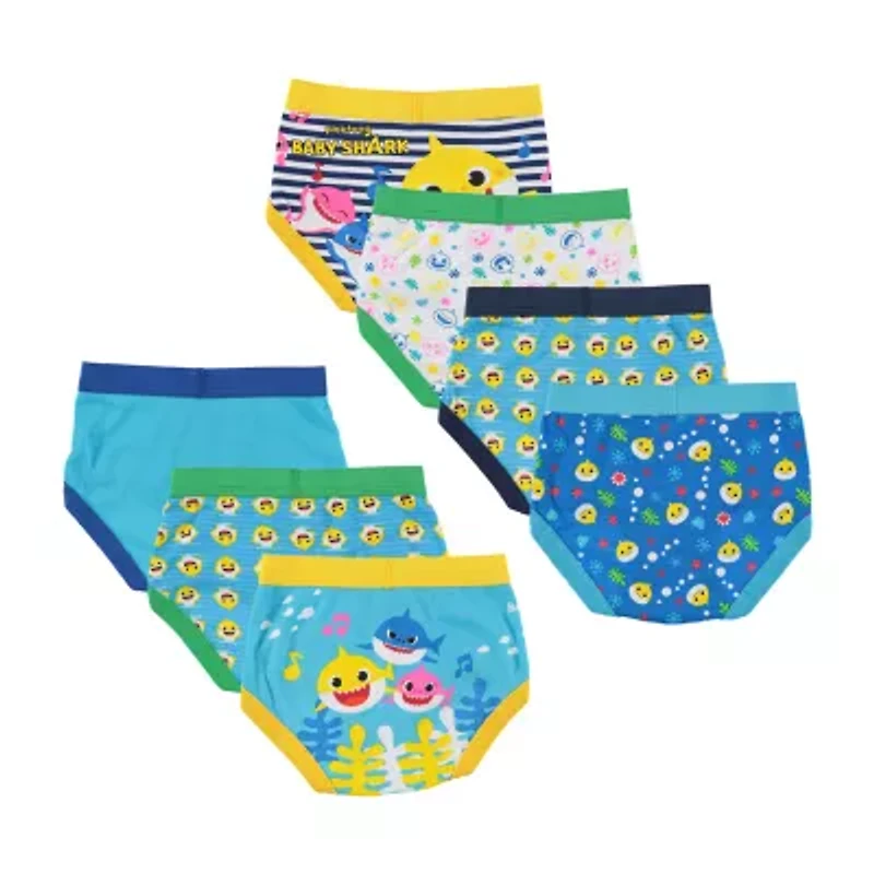 Toddler Boys Baby Shark 7 Pack Briefs Tbup8811