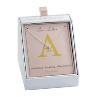 Sparkle Allure Initial Womens Cubic Zirconia Pure Silver Over Brass 16 Inch Pendant Necklace