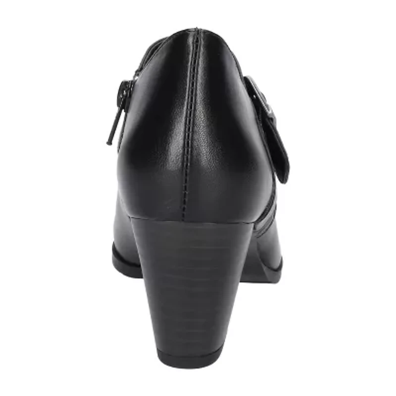 Easy Street Della Womens Round Block Heel Pumps