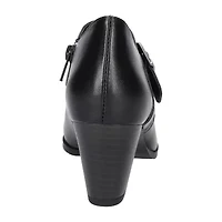 Easy Street Della Womens Round Block Heel Pumps