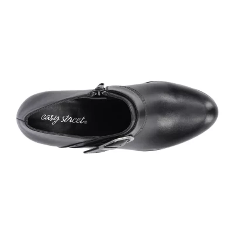Easy Street Della Womens Round Block Heel Pumps