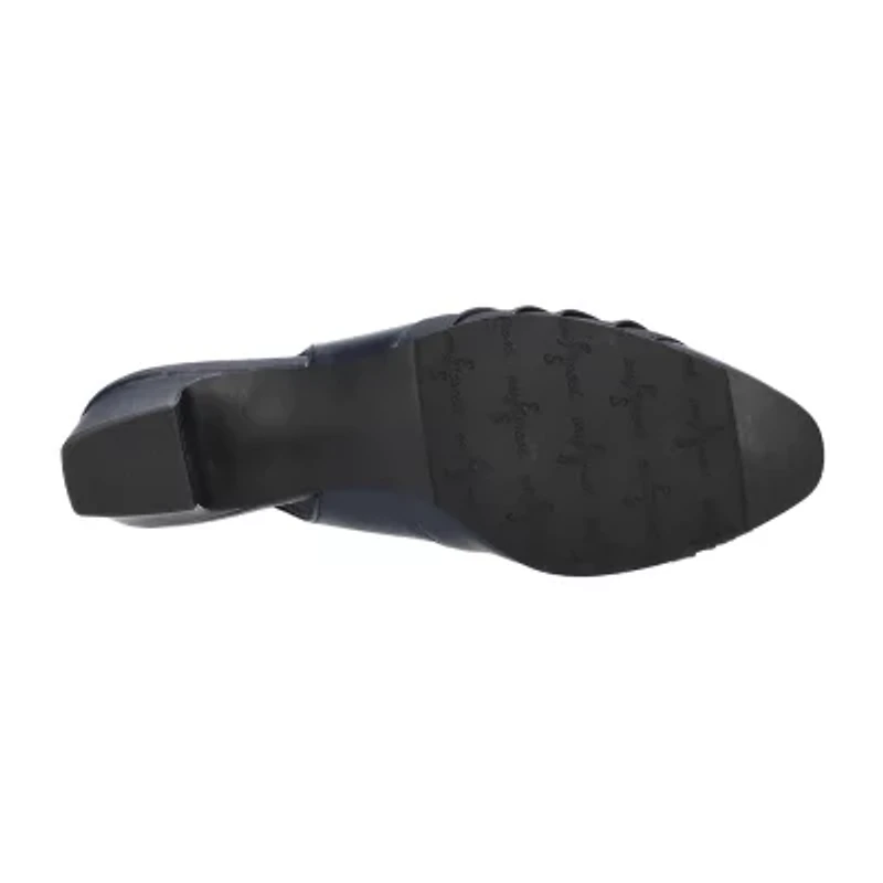 Easy Street Bates Womens Round Block Heel Pumps