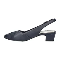 Easy Street Bates Womens Round Block Heel Pumps