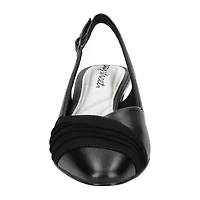 Easy Street Bates Womens Round Block Heel Pumps