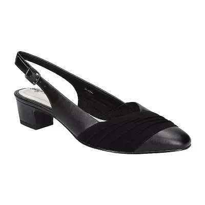 Easy Street Bates Womens Round Block Heel Pumps