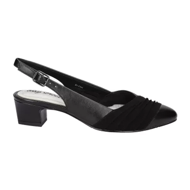 Easy Street Bates Womens Round Block Heel Pumps