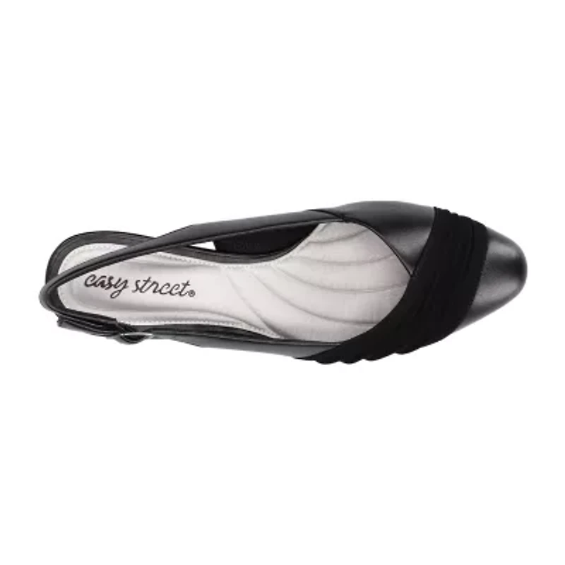 Easy Street Bates Womens Round Block Heel Pumps