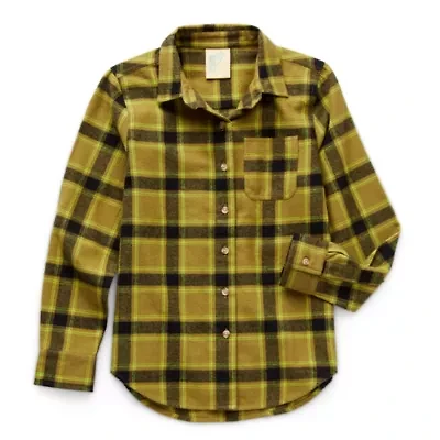 Thereabouts Little & Big Kid Girls Long Sleeve Regular Fit Flannel Shirt