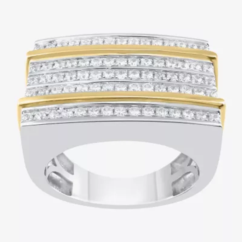 Mens 1/ CT. T.W. Natural White Diamond Sterling Silver Fashion Ring