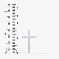 (I / I1) Mens 1 1/2 CT. T.W. Lab Grown White Diamond 10K Gold 10K White Gold Cross Pendant