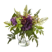 14" Hydrangea & Berry Artificial Arrangement