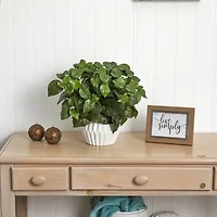 16’’ Pothos Artificial Plant in White Ceramic Vase