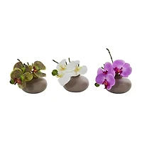 7” Phalaenopsis Orchid Artificial Arrangement; Set of 3