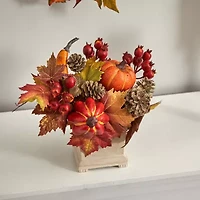 Pumpkin, Gourd, Berry and Maple Leaf Artificial Arrangement