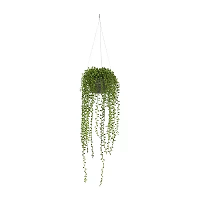 Nearly Natural String Of Pearl Artificial Plant Hanging Basket Artificial Flowers