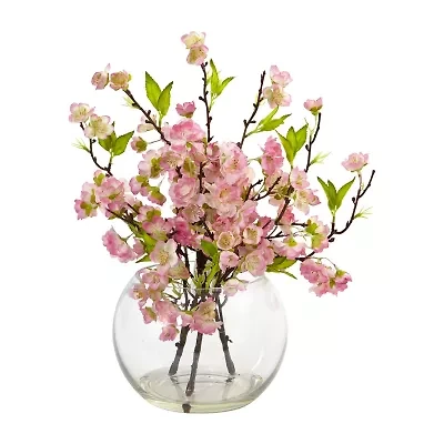 Nearly Natural Cherry Blossom In Large Vase Artificial Flowers