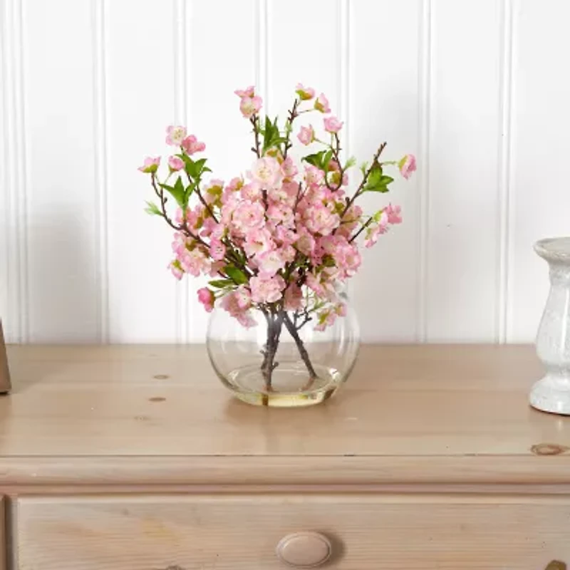 Nearly Natural Cherry Blossom In Large Vase Artificial Flowers