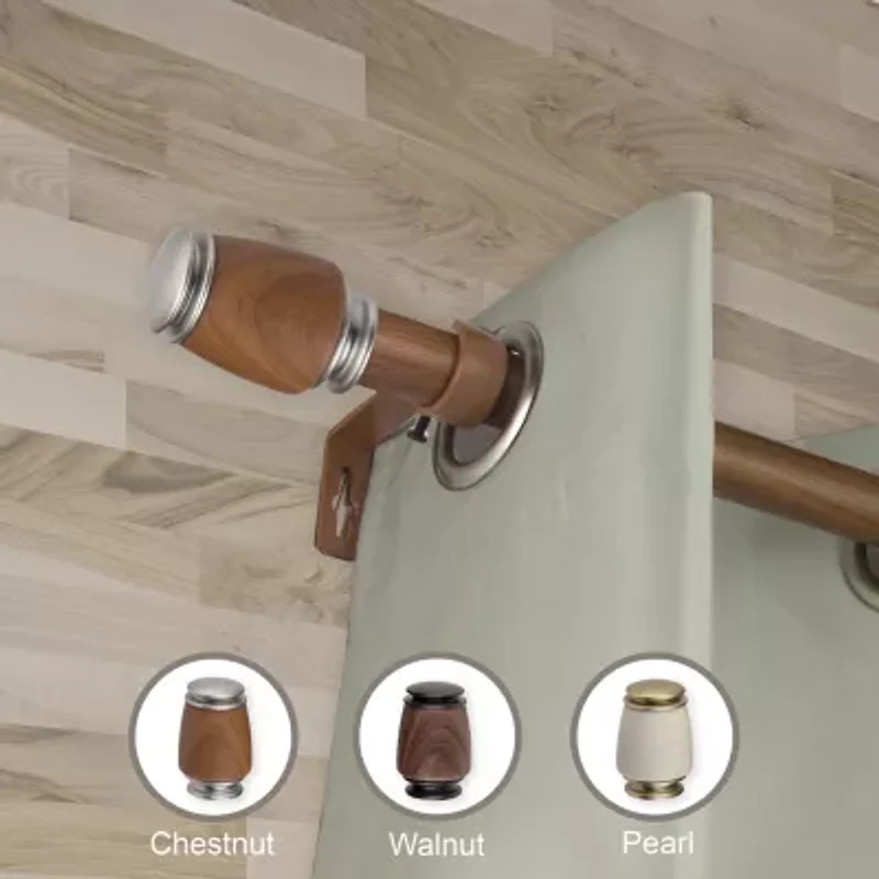 Rod Desyne Romilda Faux Wood 1 Adjustable Curtain
