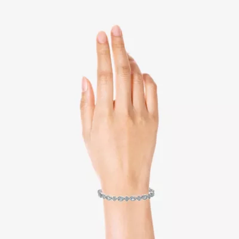 Limited Quantities! Womens Genuine Blue Aquamarine Sterling Silver 7.5 Inch Tennis Bracelet