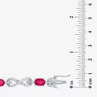 Gemstone Sterling Silver Infinity 7.5 Inch Tennis Bracelet