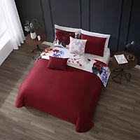 Bebejan Magenta Floral 5-pc. Midweight Reversible Comforter Set