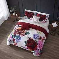 Bebejan Magenta Floral 5-pc. Midweight Reversible Comforter Set