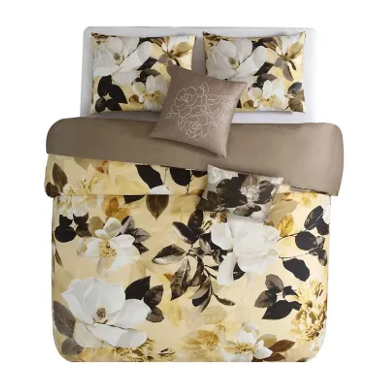 Bebejan Yellow Magnolia 5-pc. Midweight Reversible Comforter Set