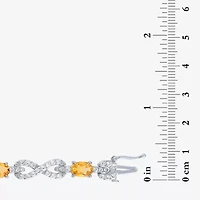 Gemstone Sterling Silver Infinity 7.5 Inch Tennis Bracelet