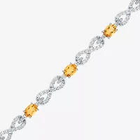 Gemstone Sterling Silver Infinity 7.5 Inch Tennis Bracelet