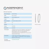 (H-I / I1) 3 CT. T.W. Lab Grown White Diamond 14K White Gold 9.9mm Hoop Earrings