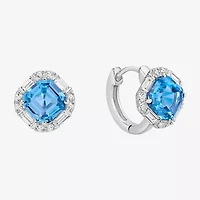 Gemstone Sterling Silver 11mm Stud Earrings