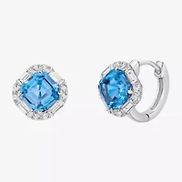Gemstone Sterling Silver 11mm Stud Earrings