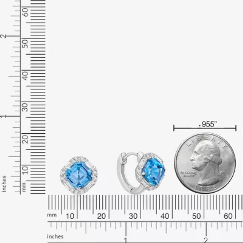 Gemstone Sterling Silver 11mm Stud Earrings
